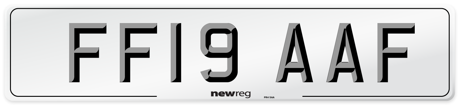 FF19 AAF Number Plate from New Reg